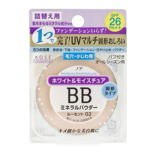 コーセーコスメポート ノア ホワイト&モイスチュア BBミネラルプレストパウダー UV02 詰め替え 8g