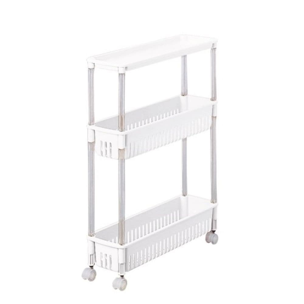 サンコープラスチック ルーチェワゴンスリム3段 オフホワイト