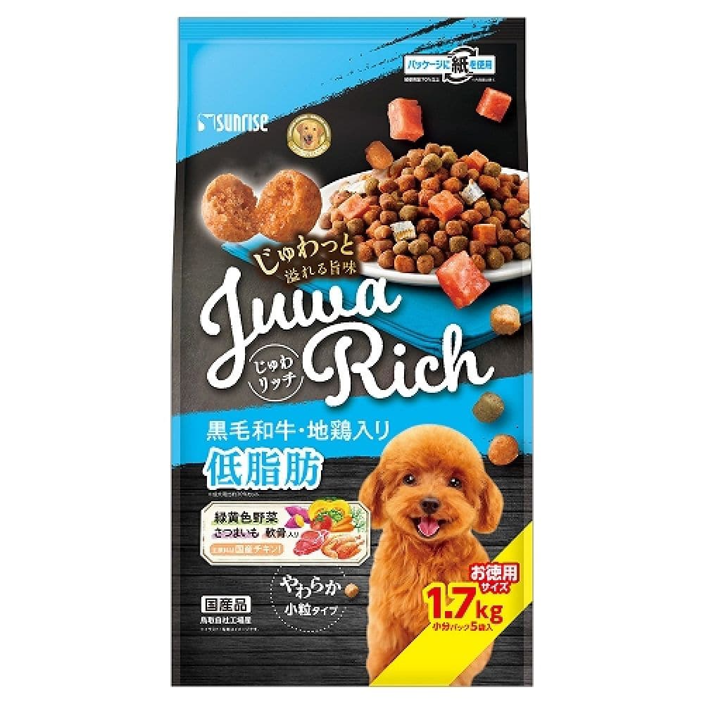 マルカン サンライズ じゅわリッチ 黒毛和牛・地鶏入り 低脂肪 1.7kg