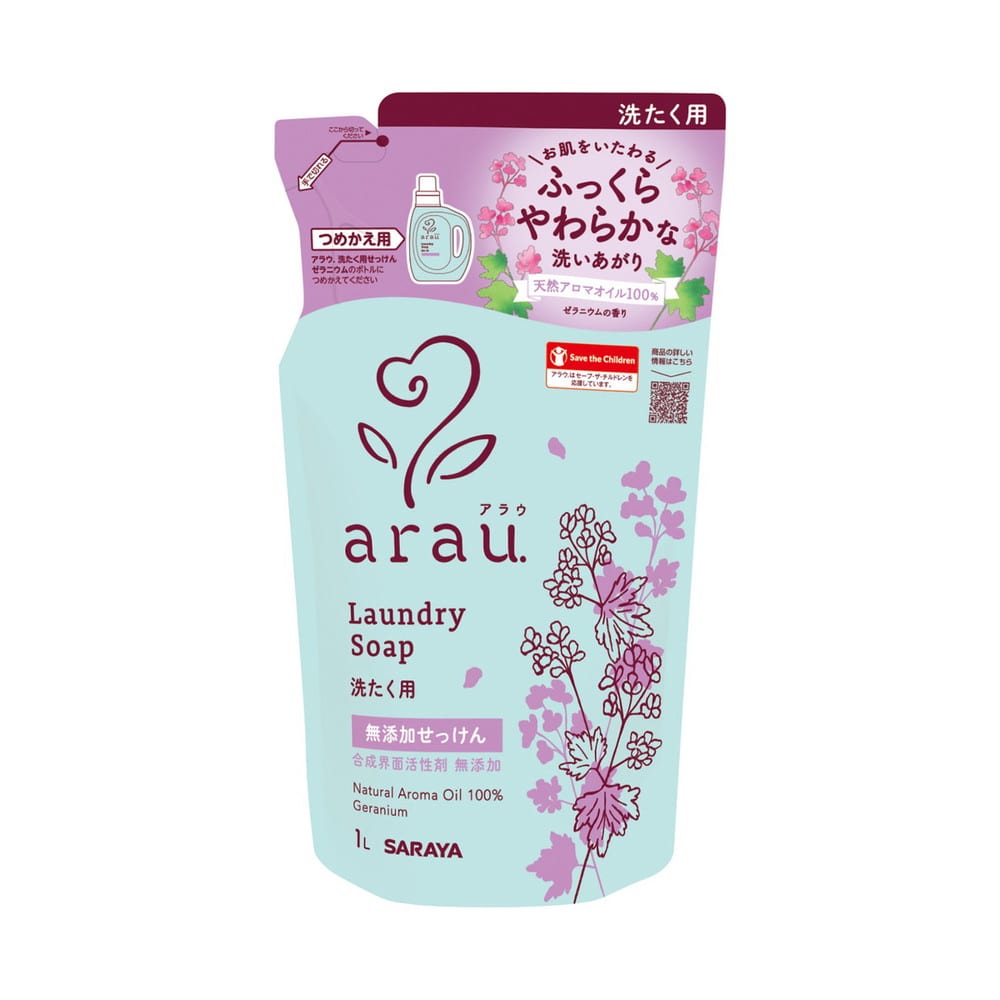 サラヤ アラウ 洗濯用せっけん ゼラニウム 詰替 1L