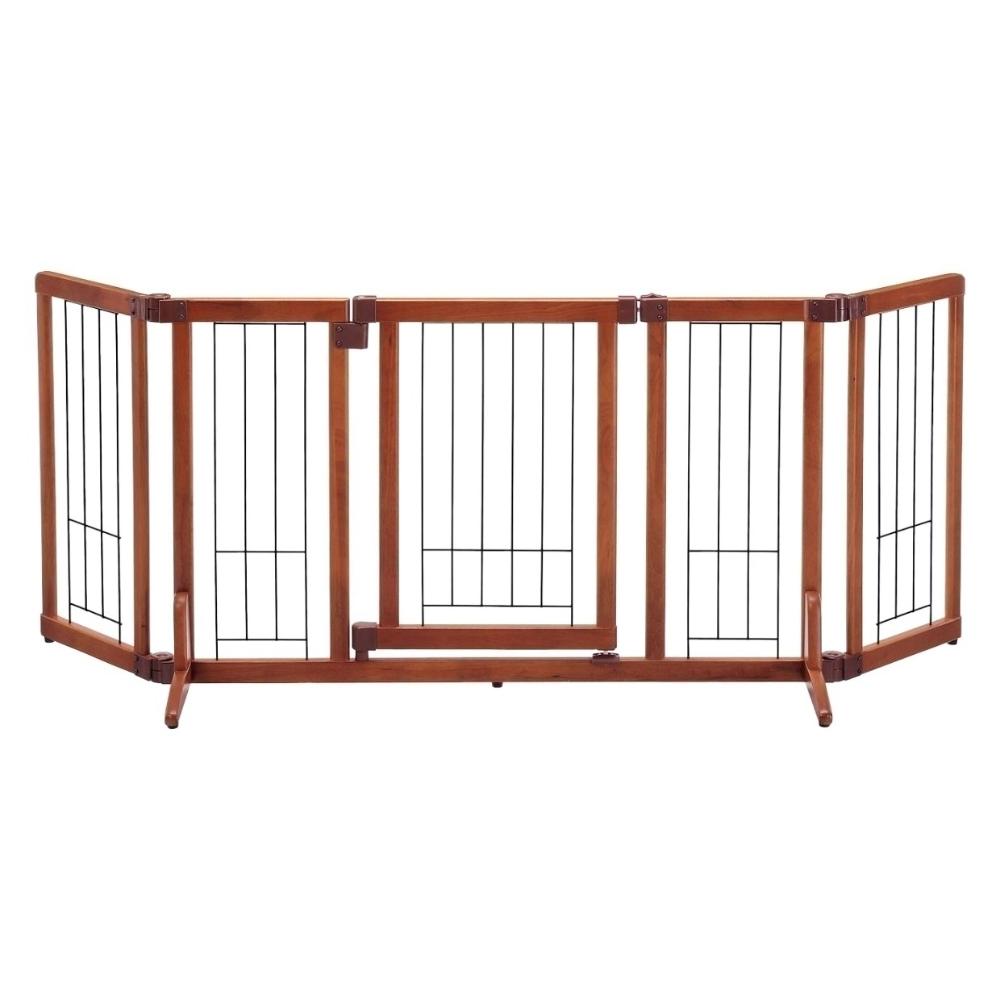 ペット用 木製おくだけドア付ゲート M ブラウン メーカー直送▼返品・キャンセル不可【他商品との同時購入不可】