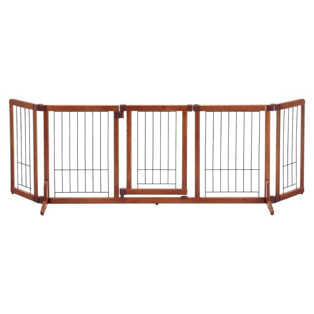 ペット用 木製おくだけドア付ゲート L ブラウン メーカー直送▼返品・キャンセル不可【他商品との同時購入不可】