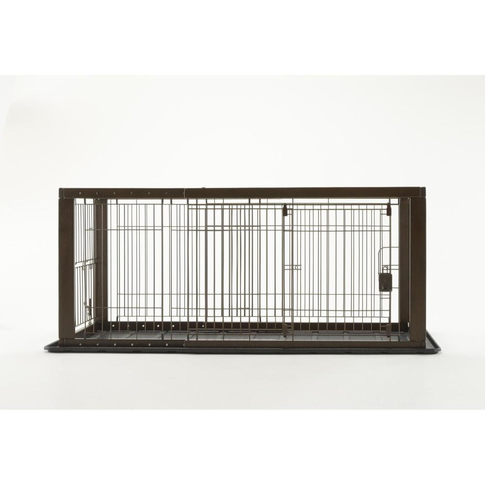 木製スライドペットサークル レギュラー ダークブラウン メーカー直送▼返品・キャンセル不可【他商品との同時購入不可】