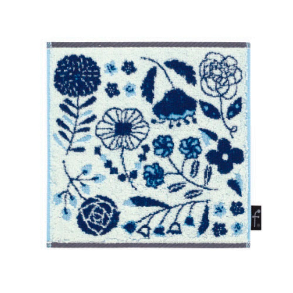 日繊商工 FUFU MONO FORM レンピ タオルチーフ ネイビーブルー 1枚