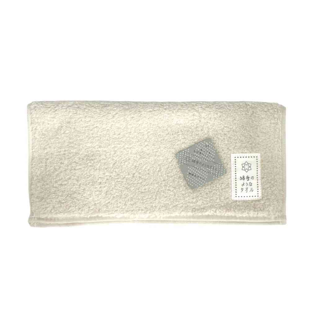 日繊商工 綿雪のようなタオル ベルベットカラー タオルチーフ ベージュ 1枚