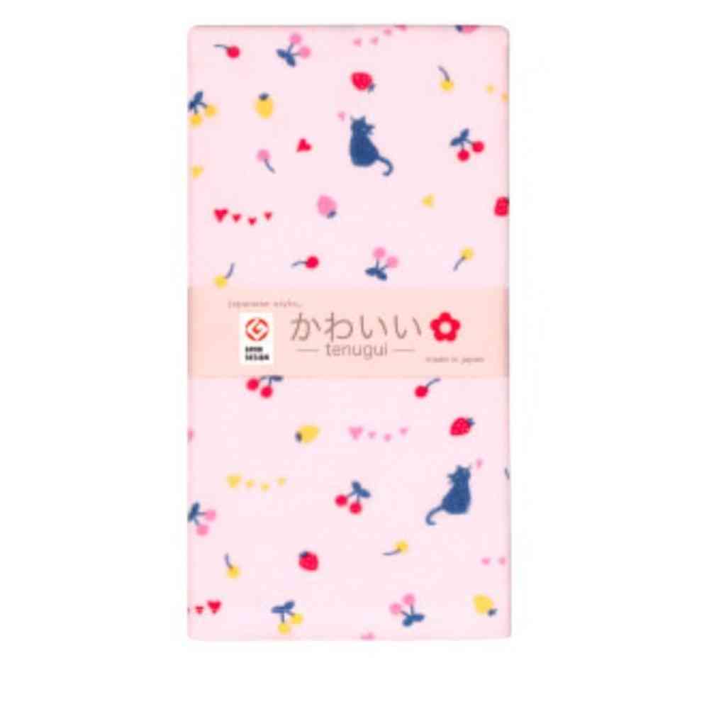 日繊商工 ジャパニーズスタイル フルーツとねこ てぬぐい 1枚