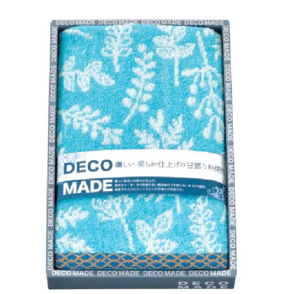 日繊商工 DECO MADE リーバス フェイスタオル ブルー 箱入り 1枚