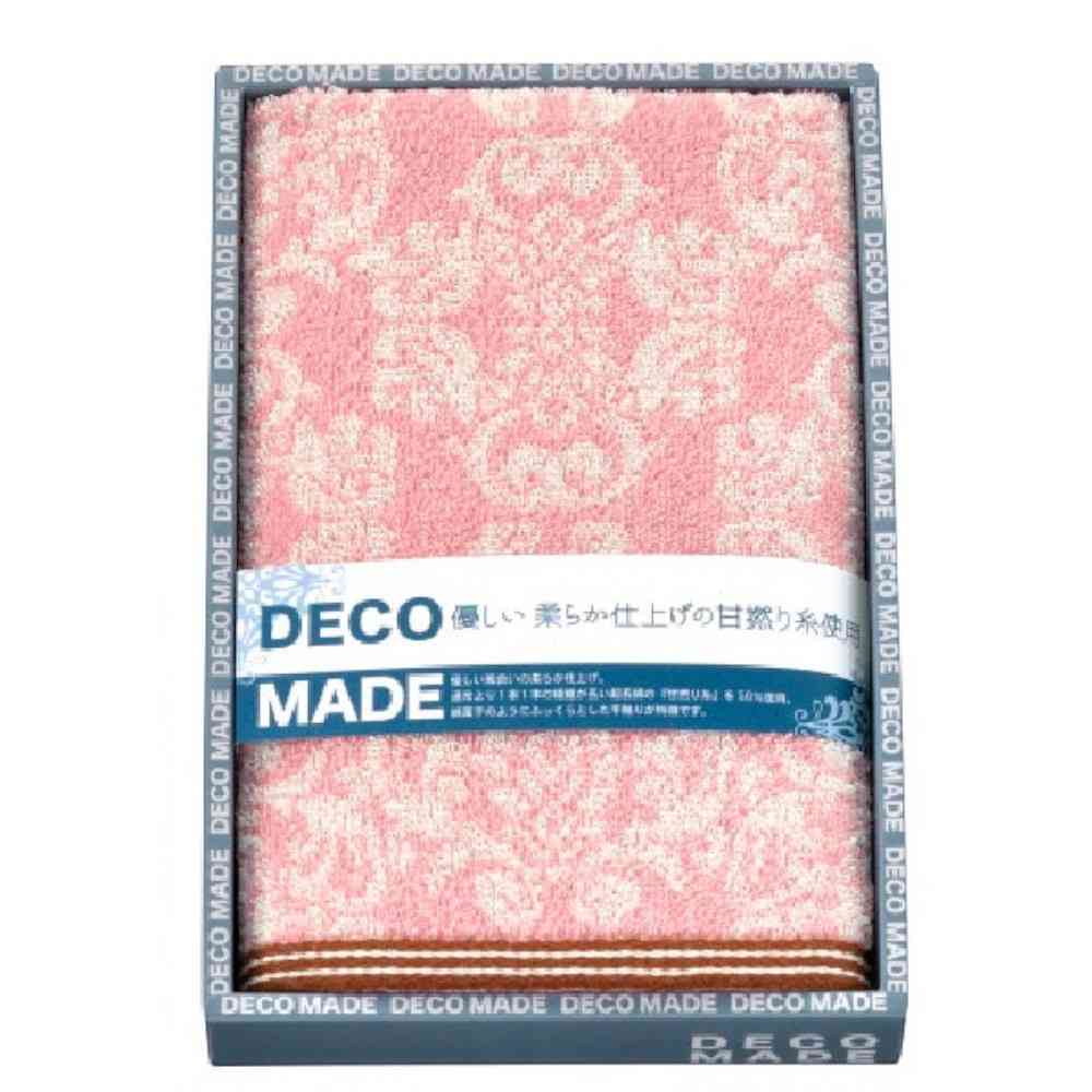日繊商工 DECO MADE エターナル フェイスタオル ピンク 箱入り 1枚