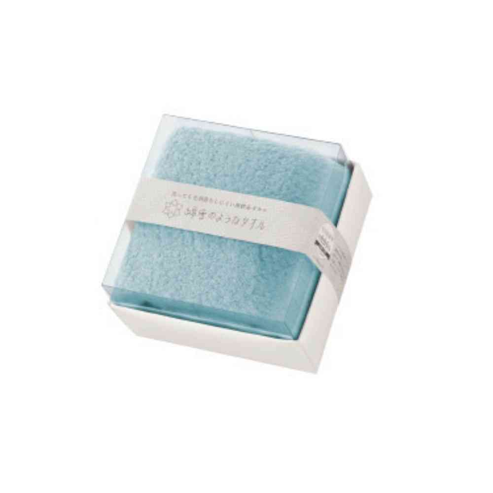 日繊商工 綿雪キューブ フェイスタオル ライトブルー 1枚