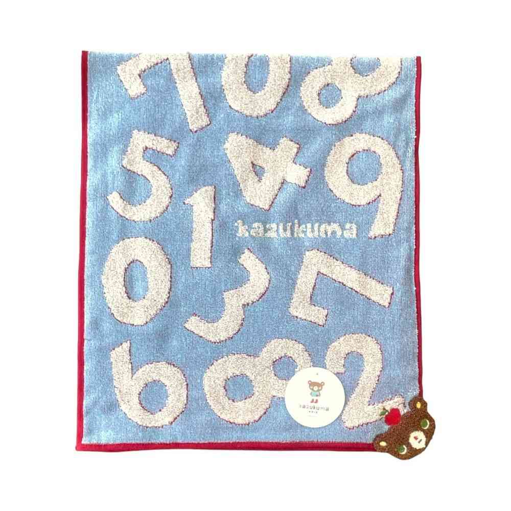 日繊商工 かずくま ワッペン バスタオル ブルー 1枚