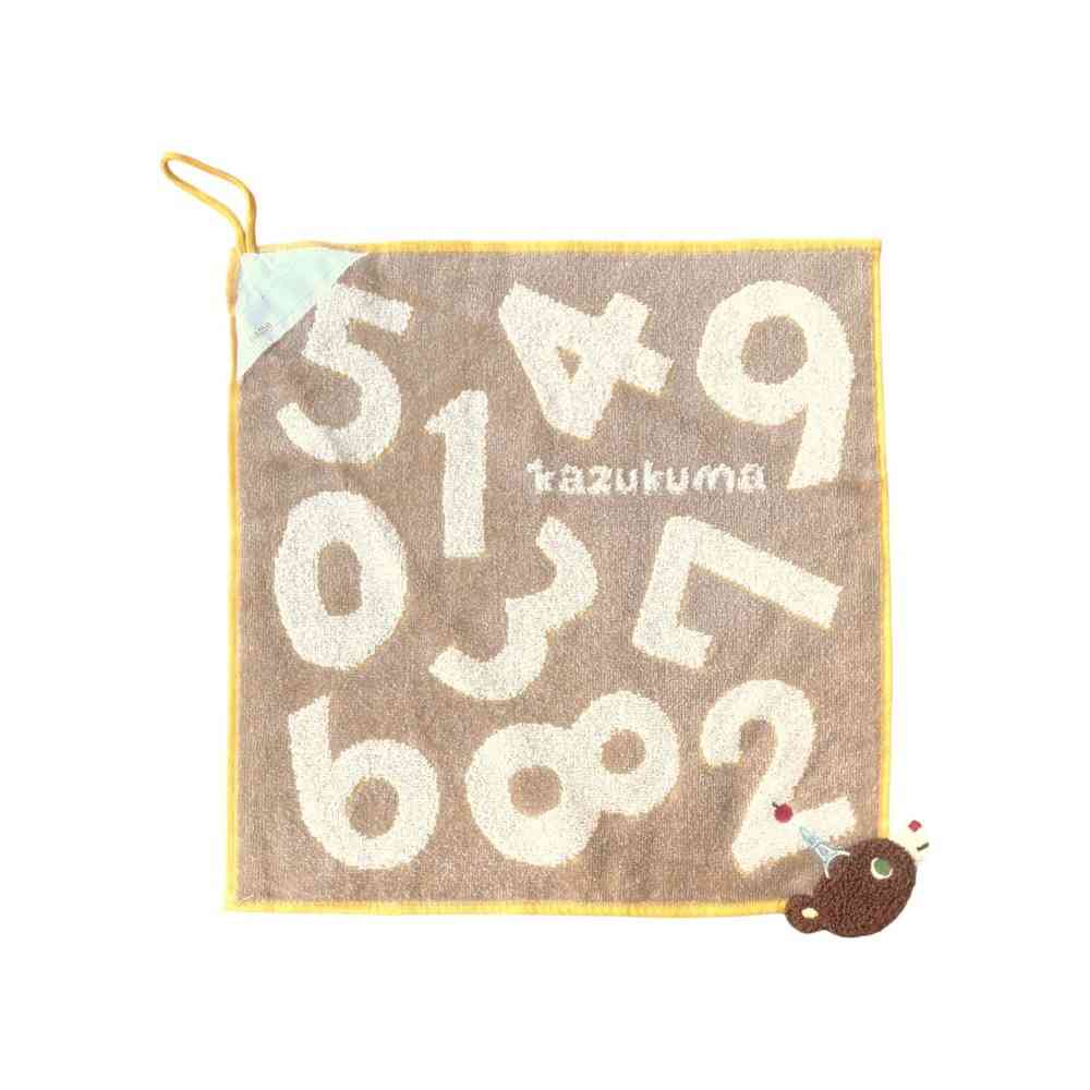 日繊商工 かずくま ワッペン ループ付ウォッシュタオル ベージュ 1枚