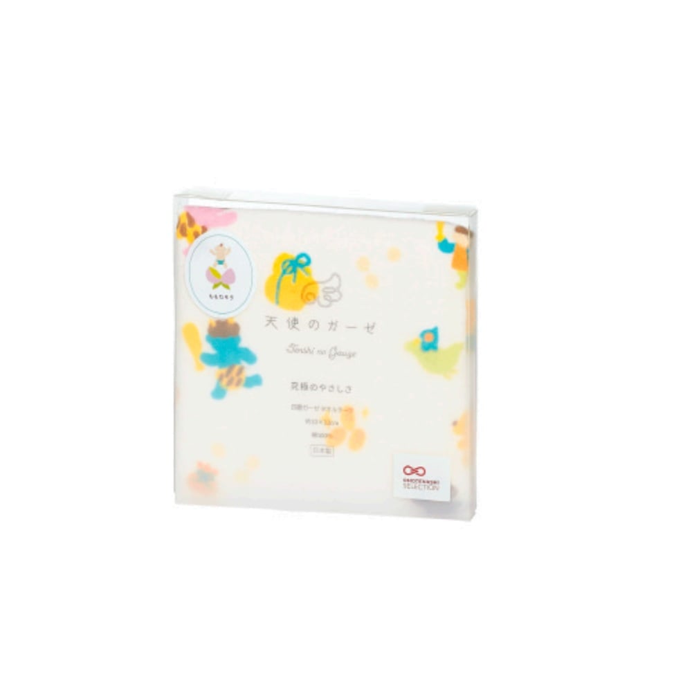 日繊商工 天使のガーゼ おはなしたおる パッケージ入り ももたろう タオルチーフ 1枚