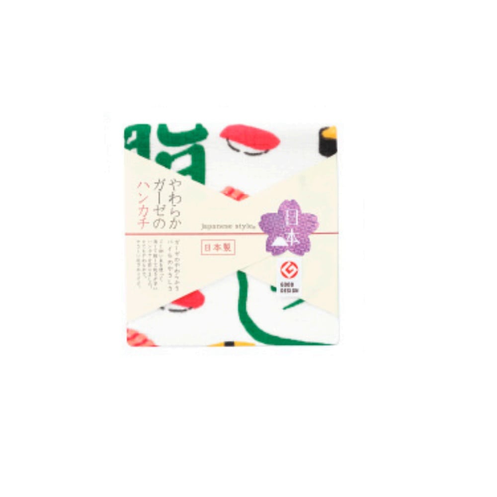 日繊商工 ジャパニーズスタイル 漢字すし ハンカチ 1枚