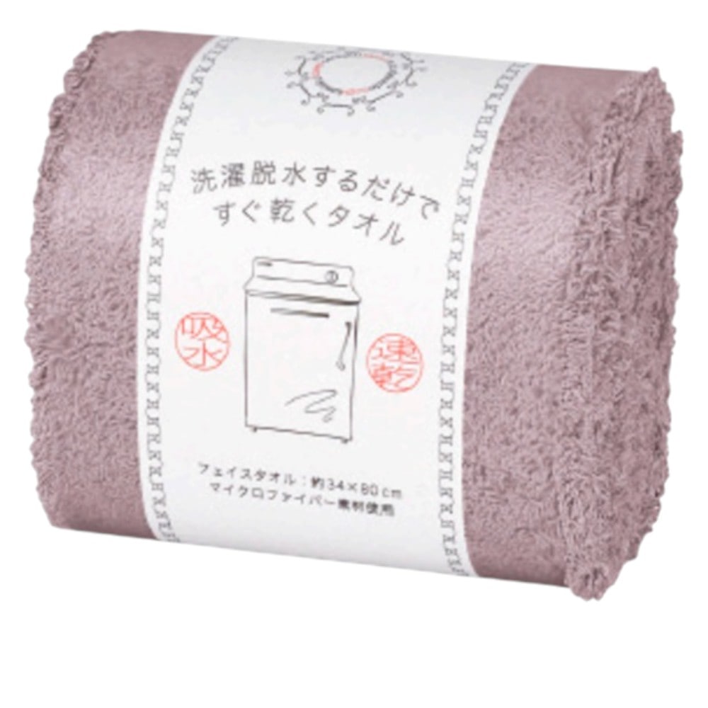 日繊商工 洗濯脱水するだけですぐ乾くタオル2 フェイスタオル ダークブラウン 1枚