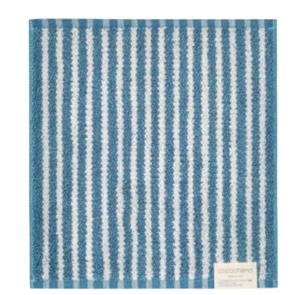 日繊商工 ココチエナ ライン ウォッシュタオル ネイビーブル 1枚