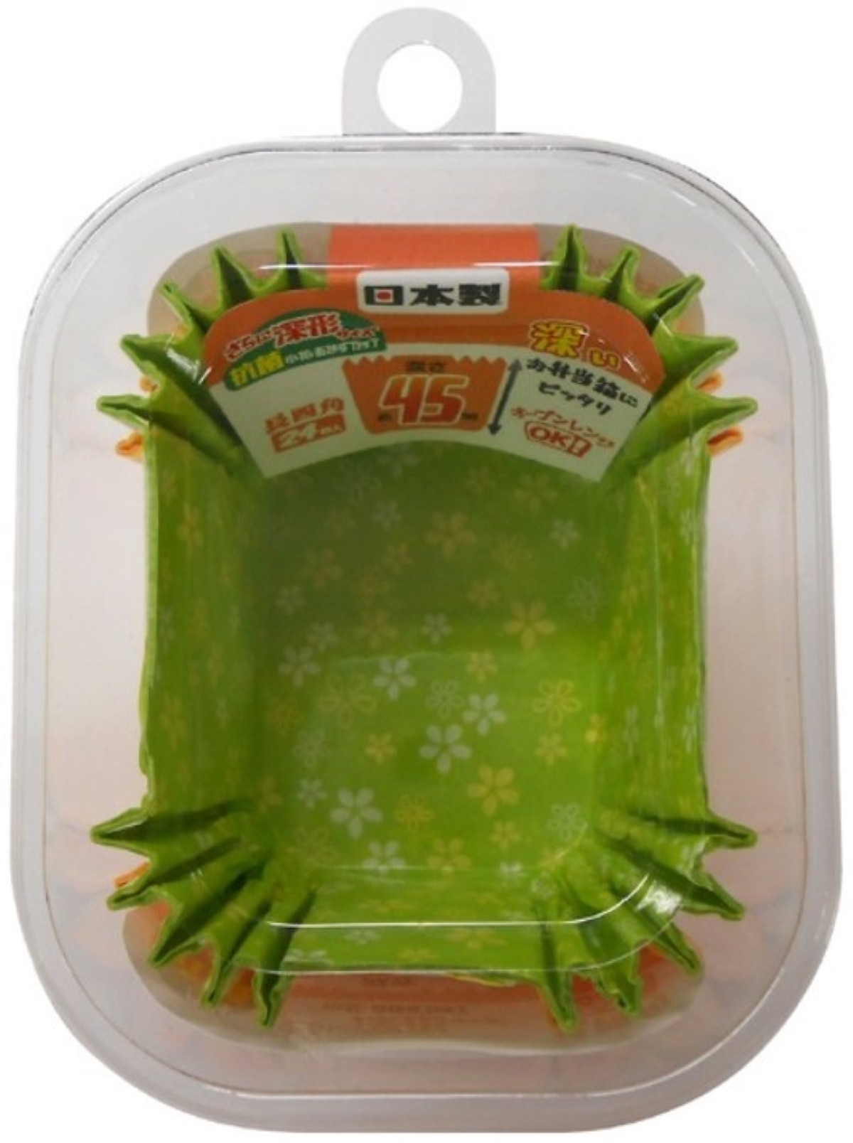 抗菌小花おかずカップさらに深形長四角 24枚入り