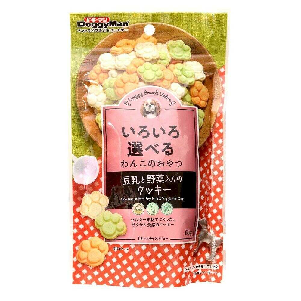 ドギーマン ドギースナックバリュー 豆乳と野菜入りのクッキー 60g