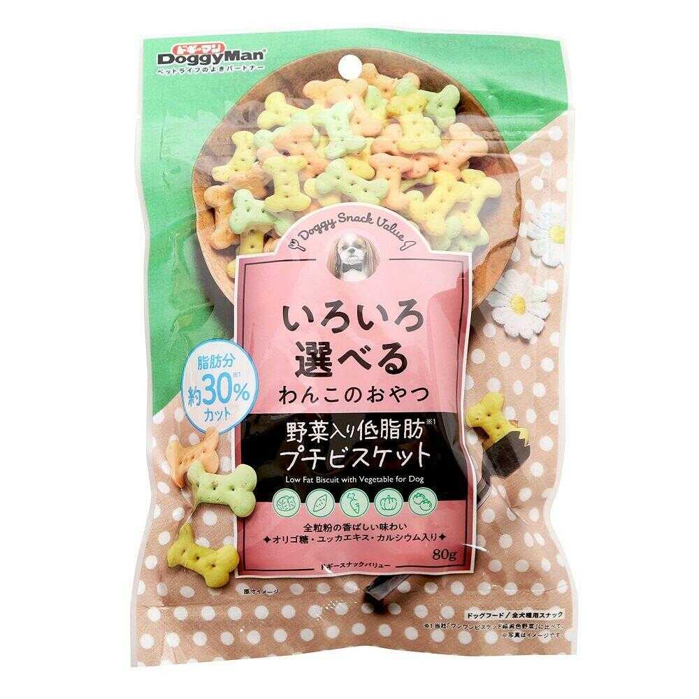 ドギーマン ドギースナックバリュー 野菜入り低脂肪プチビスケット 80g