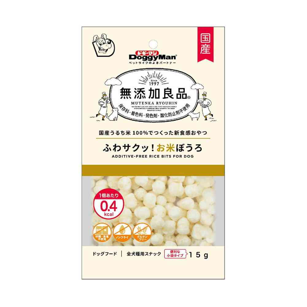 ドギーマン 無添加良品 ふわサクッ!お米ぼうろ 15g