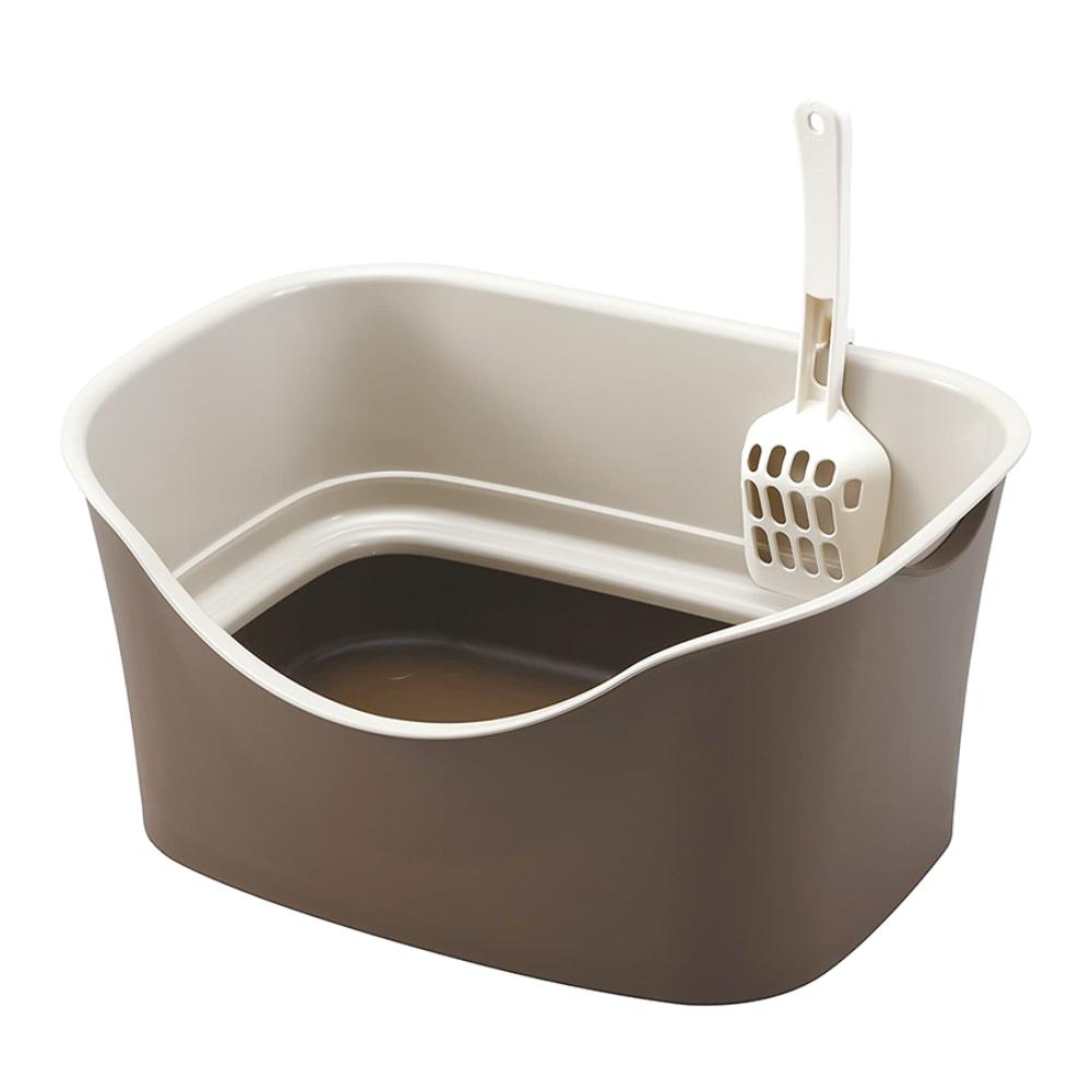 ラクラク猫トイレ Wブロック ブラウン メーカー直送 ▼返品・キャンセル不可【他商品との同時購入不可】