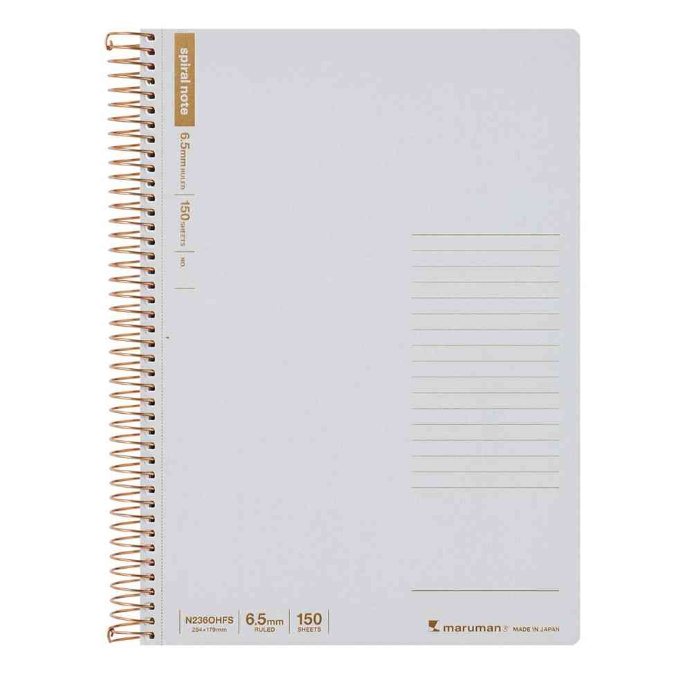 マルマン B5 スパイラルノート 横罫150枚 ライトグレー 1冊入