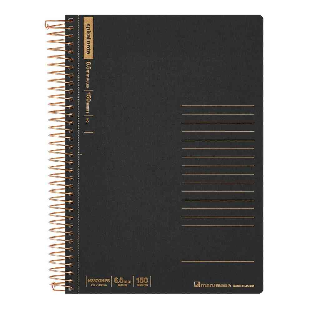 マルマン A5 スパイラルノート 横罫150枚 ブラック 1冊入