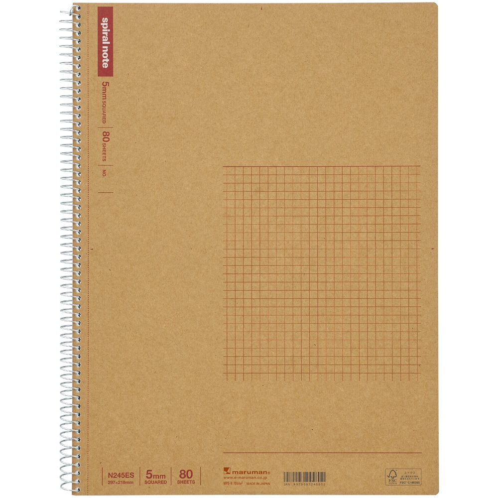 マルマン A4 スパイラルノート 方眼罫80枚 1冊入