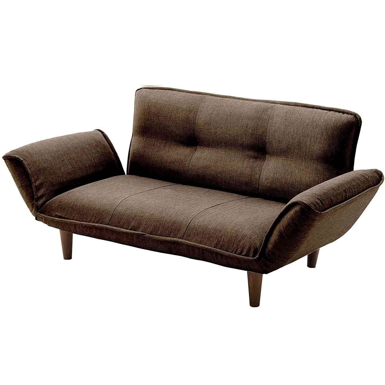 日本製 カウチソファ二人掛け KAN タスクブラウン 【直送品】 返品・キャンセル・他商品と同時購入は不可