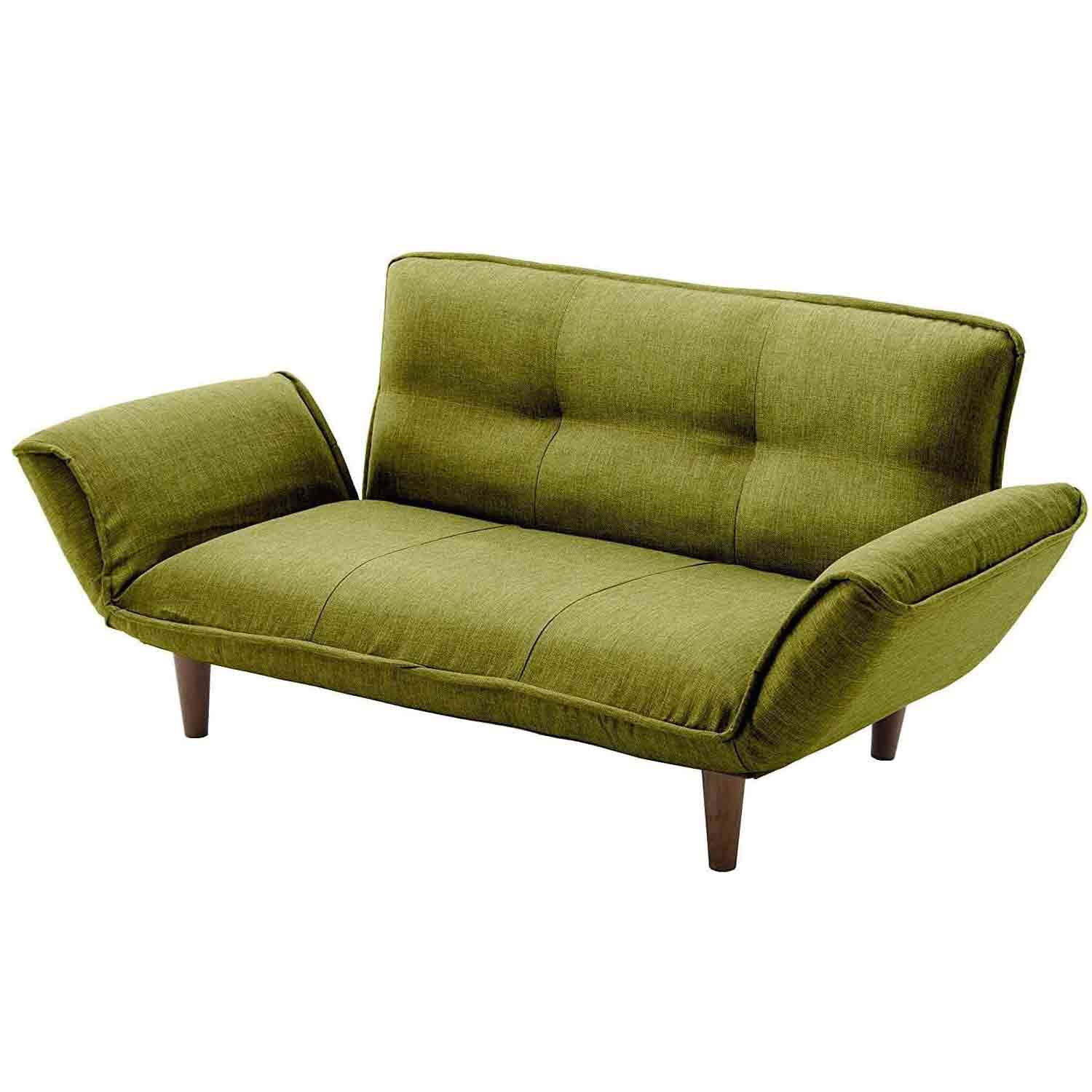 日本製 カウチソファ二人掛け KAN タスクグリーン 【直送品】 返品・キャンセル・他商品と同時購入は不可