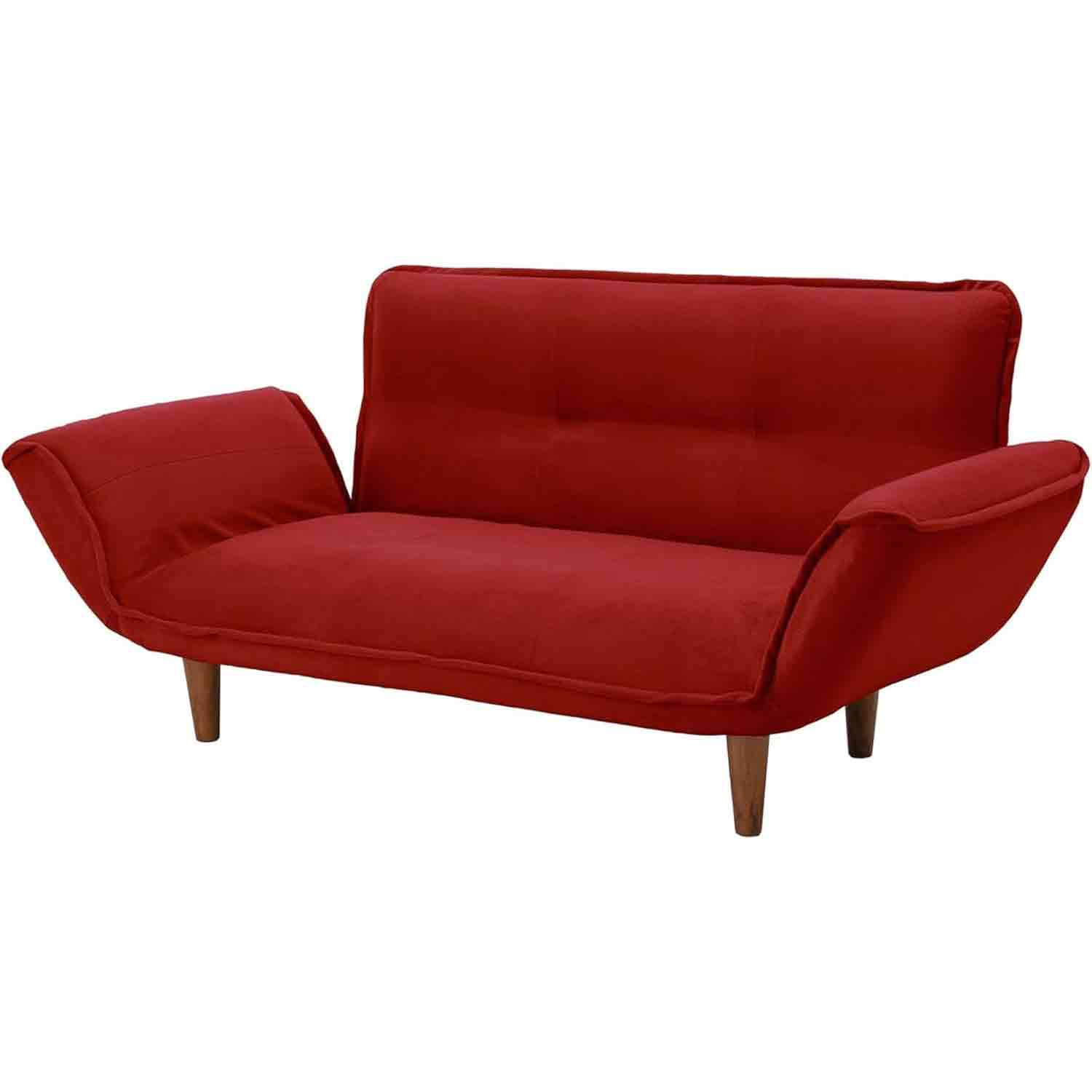 日本製 カウチソファ二人掛け KAN テクノレッド 【直送品】 返品・キャンセル・他商品と同時購入は不可