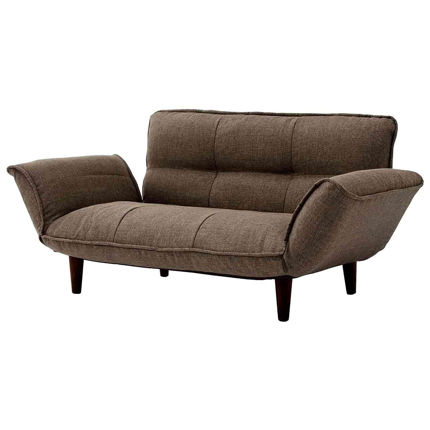 日本製 カウチソファ二人掛け KAN ダリアンブラウン 【直送品】 返品・キャンセル・他商品と同時購入は不可