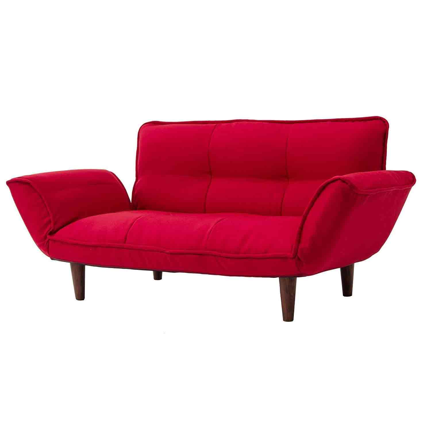 日本製 カウチソファ二人掛け KAN ダリアンレッド 【直送品】 返品・キャンセル・他商品と同時購入は不可