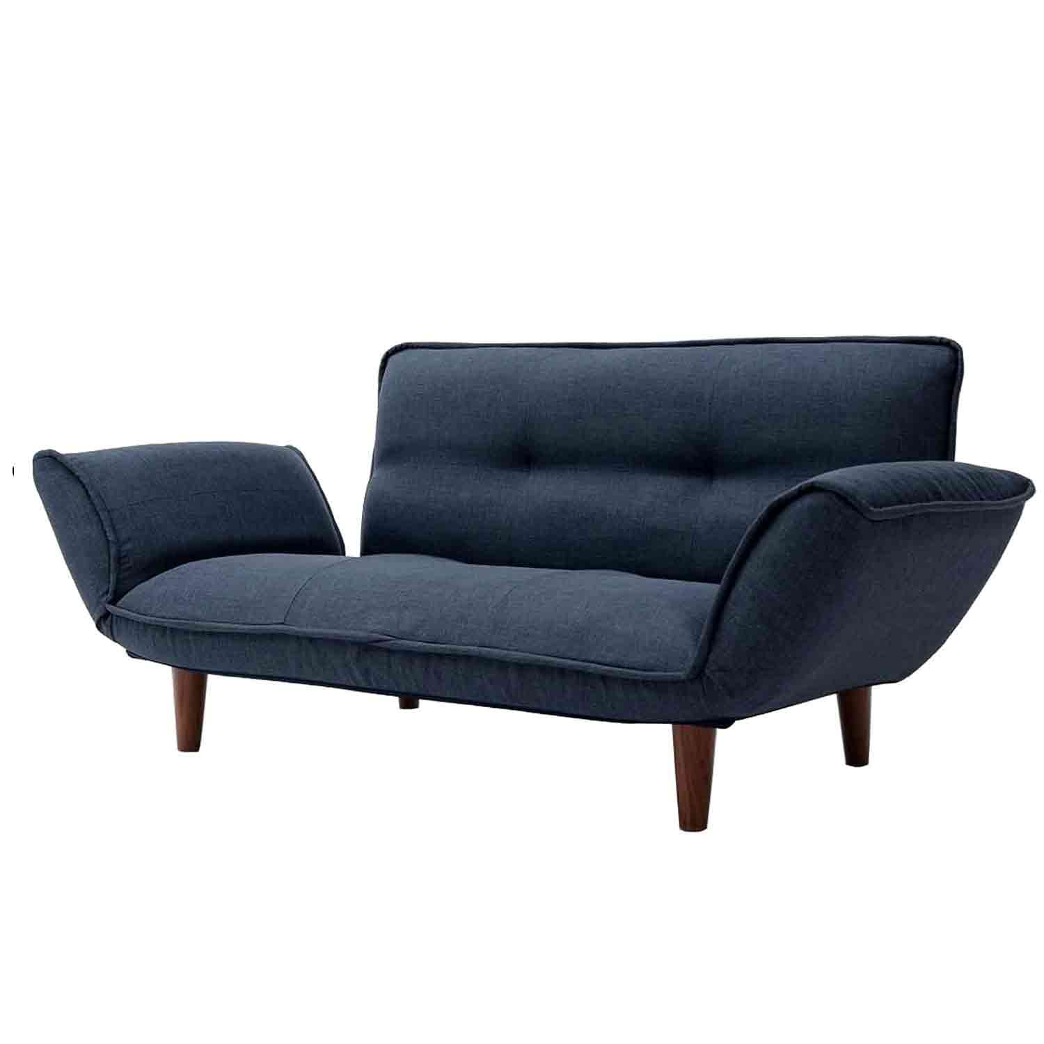 日本製 カウチソファ二人掛け KAN デニム調インディゴブルー 【直送品】 返品・キャンセル・他商品と同時購入は不可