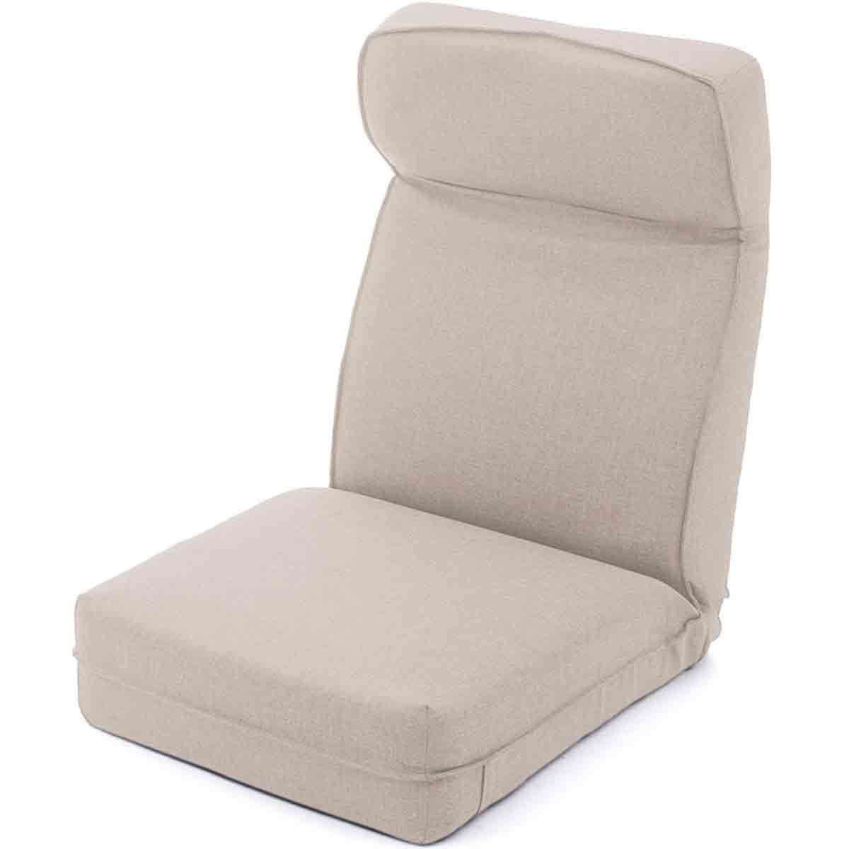 日本製 ヘッドリクPコイル座椅子 ダリアンベージュ 【直送品】 返品・キャンセル・他商品と同時購入は不可