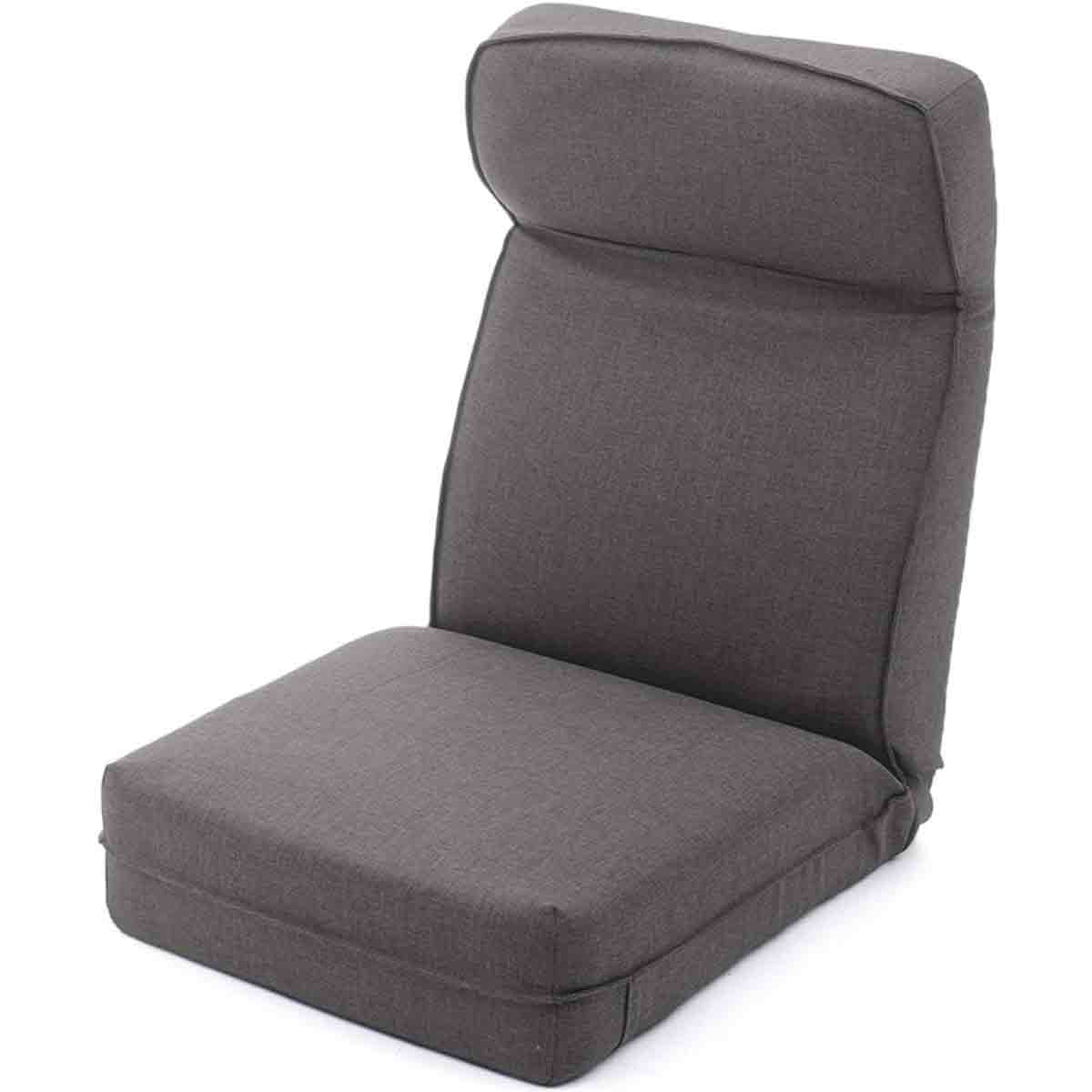 日本製 ヘッドリクPコイル座椅子 デニム調 アッシュグレー 【直送品】 返品・キャンセル・他商品と同時購入は不可