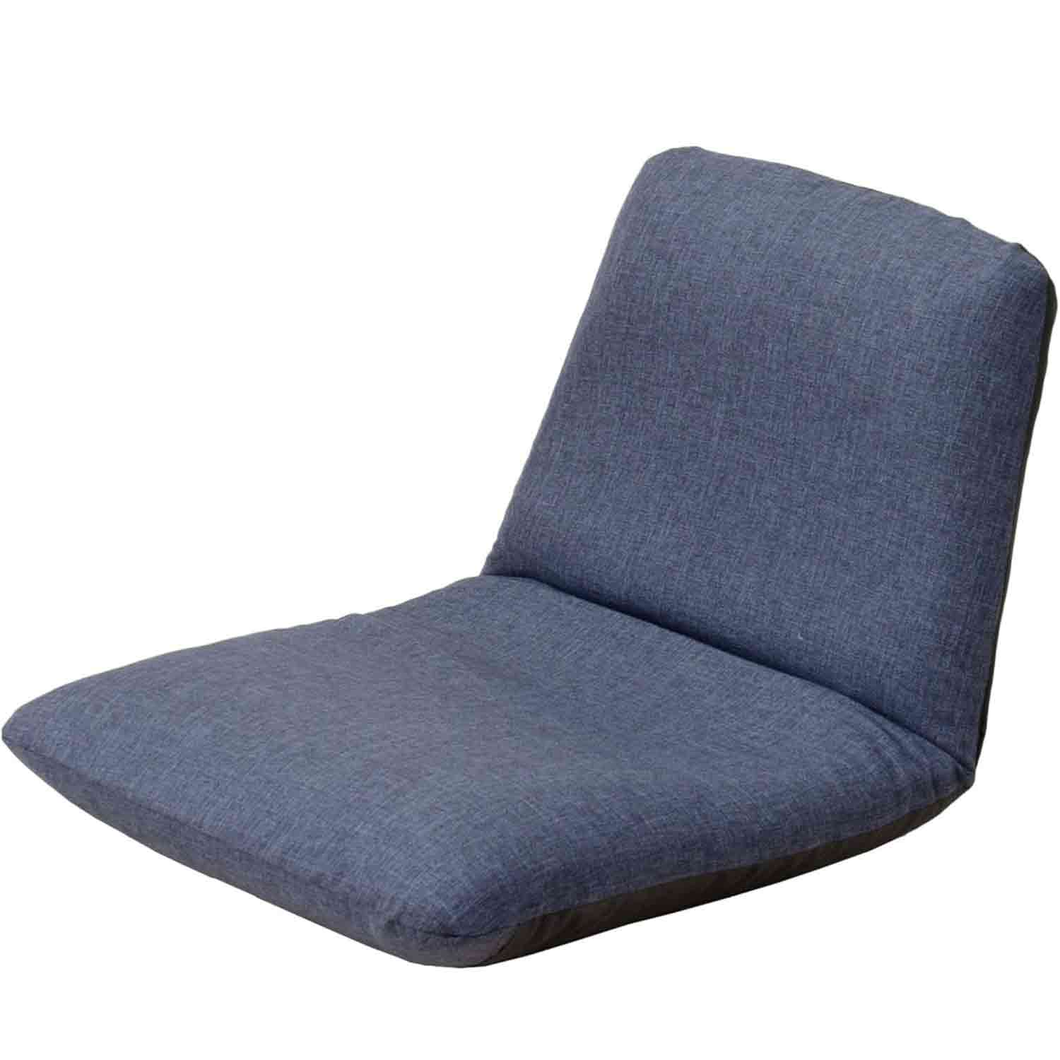 日本製 腰楽座椅子 和楽チェア S デニム調インディゴブルー 【直送品】 返品・キャンセル・他商品と同時購入は不可