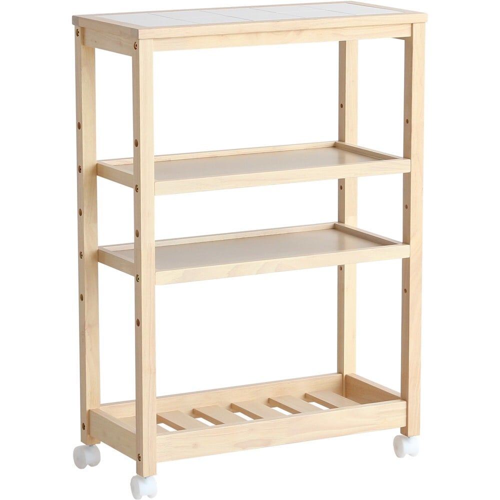 キッチンワゴン スープスリムワゴン 4段 W-3348NA メーカー直送 ▼返品・キャンセル不可【他商品との同時購入不可】