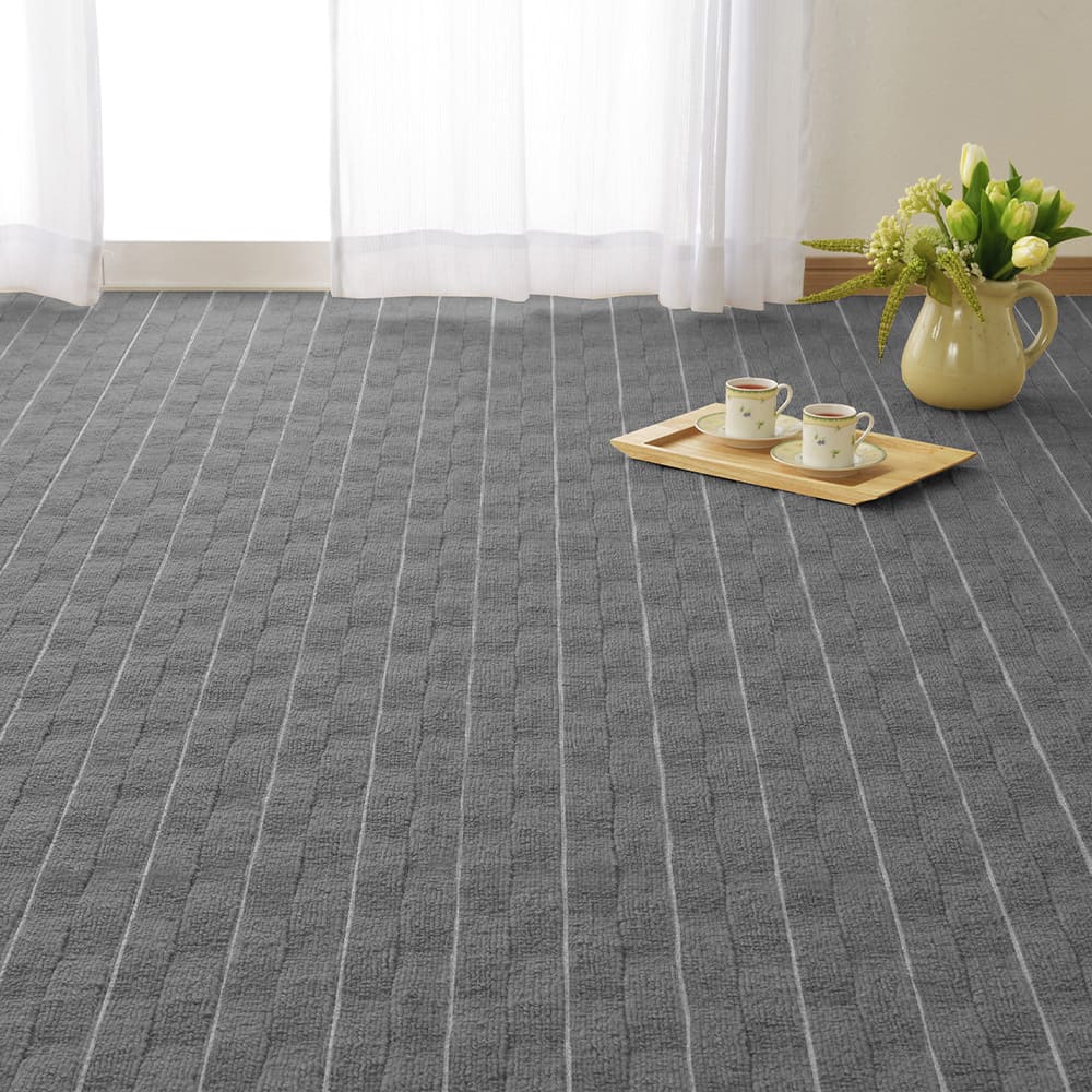 立体織の平織カーペット メテオ 江戸間6畳 グレー メーカー直送 ▼返品・キャンセル不可【他商品との同時購入不可】