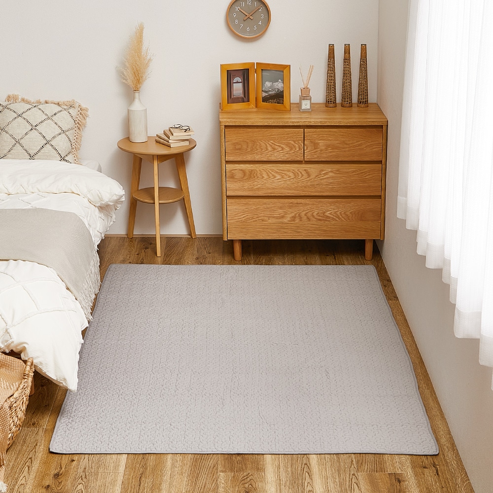 綿100%イブルラグマット デコール グレー130×190 メーカー直送▼返品・キャンセル不可【他商品との同時購入不可】