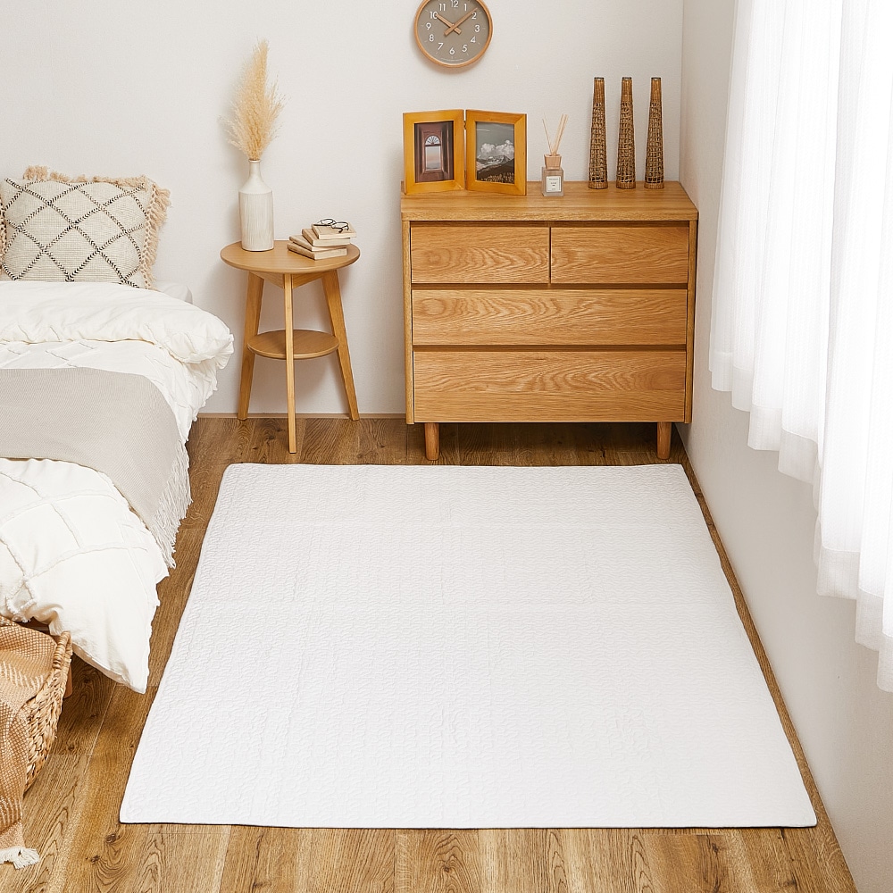 綿100%イブルラグマット デコール アイボリー130×190 メーカー直送▼返品・キャンセル不可【他商品との同時購入不可】