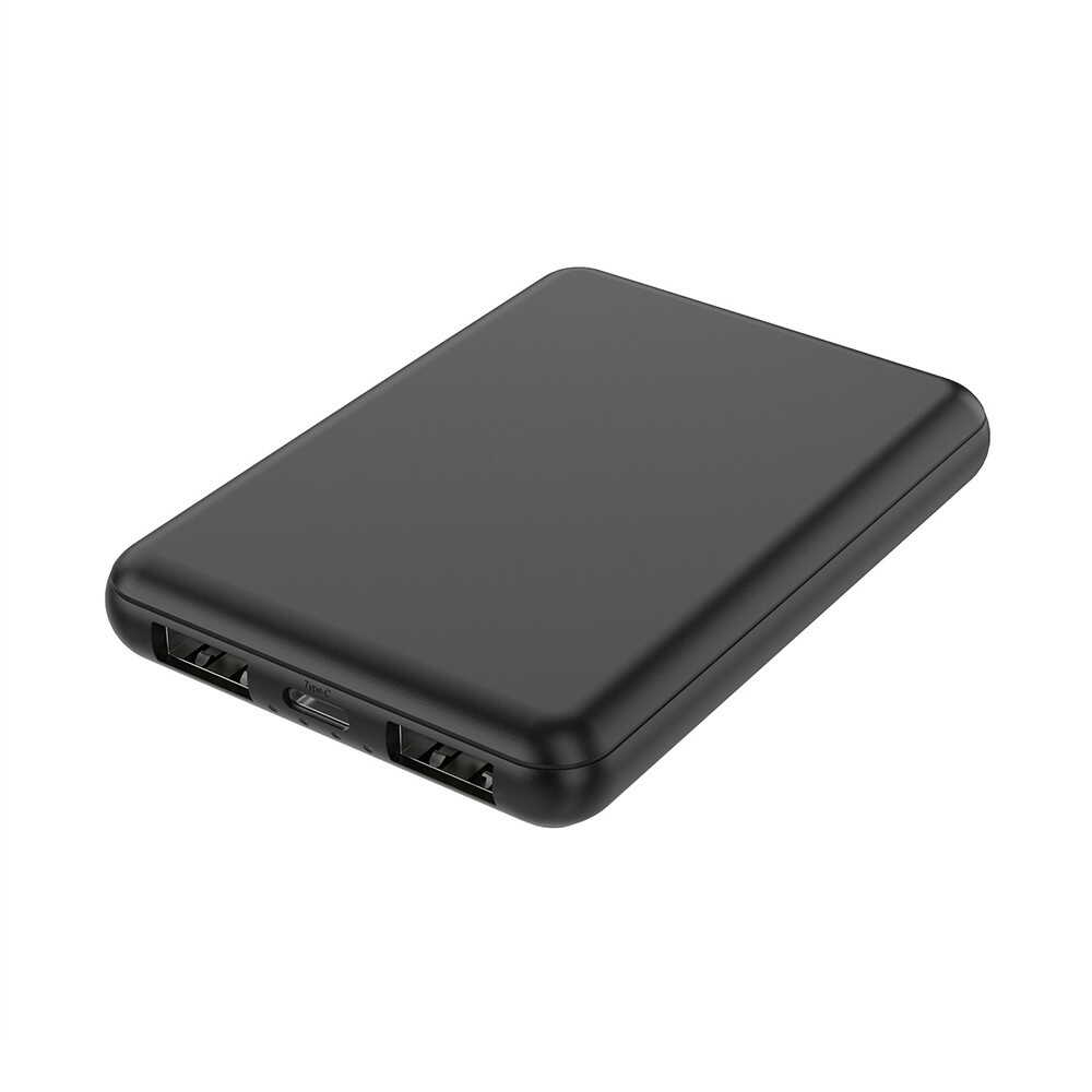 HIDISC 薄型軽量世界最小クラス 高性能ICチップ搭載 5000mAh モバイルバッテリー ブラック