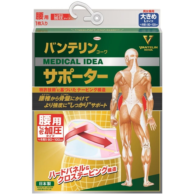 興和 バンテリンサポーター 腰用 しっかり加圧タイプ パステルピンク 大きめサイズ