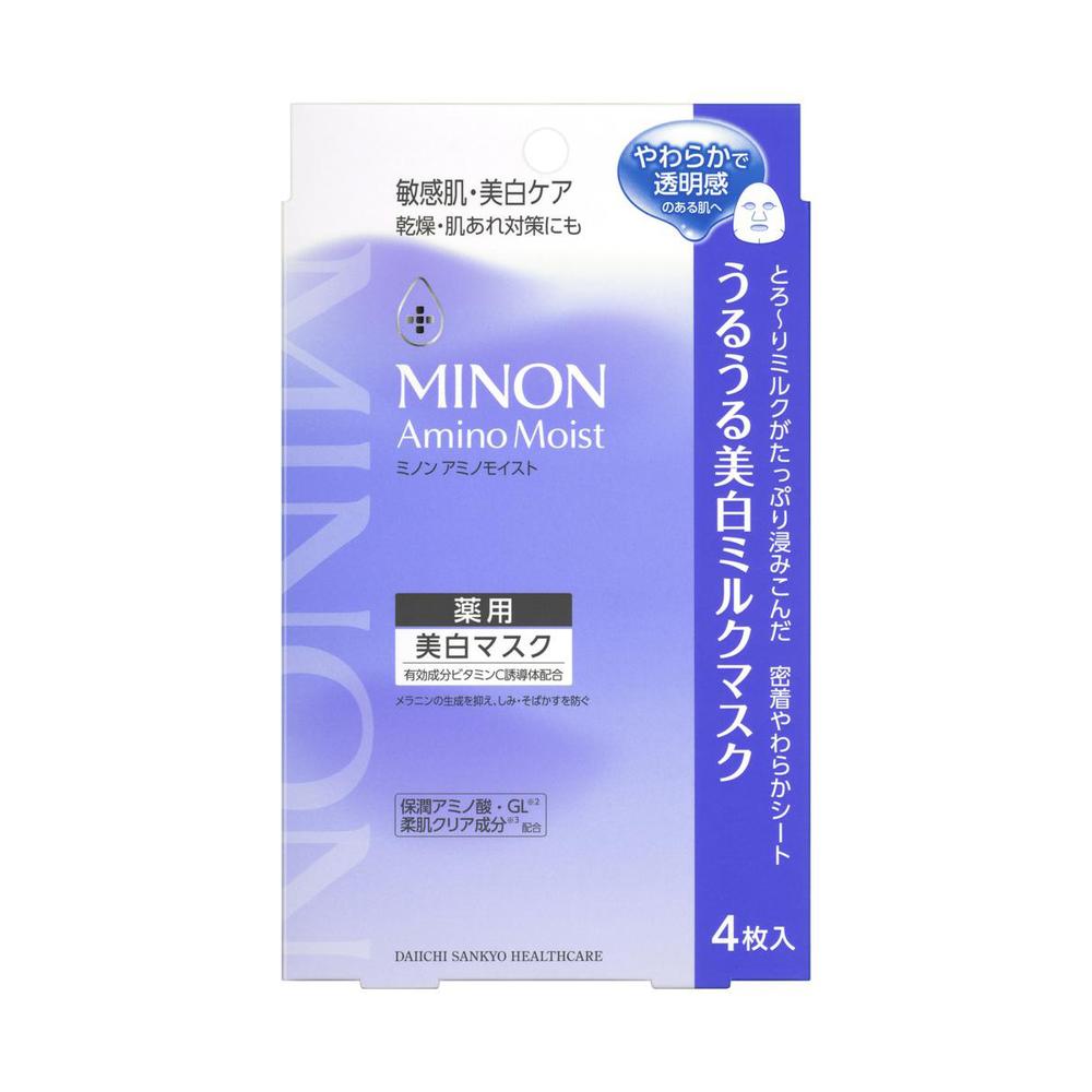 【医薬部外品】第一三共ヘルスケア ミノン アミノモイスト 薬用 うるうる 美白 ミルクマスク 4枚