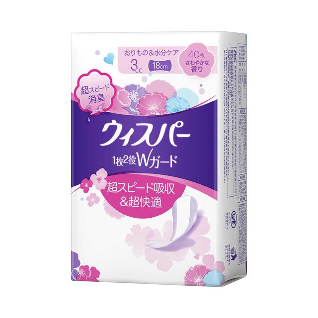 P&G ウィスパー1枚2役Wガード さわやか香り 40枚（3CC）   【3個セット】