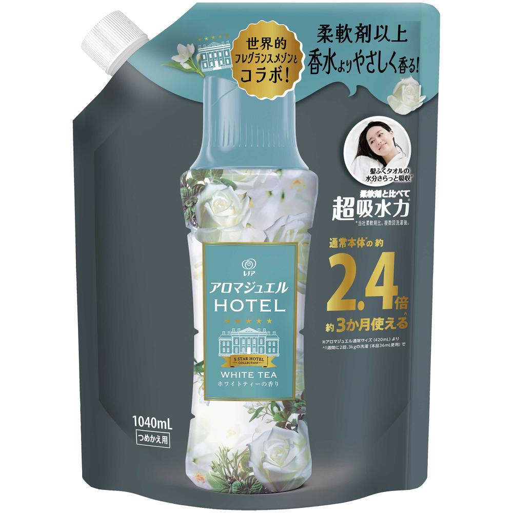 P&G レノア ハピネス アロマジュエル 香り付け専用ビーズ ホワイトティー 詰め替え 特大 1040mL【7個セット】
