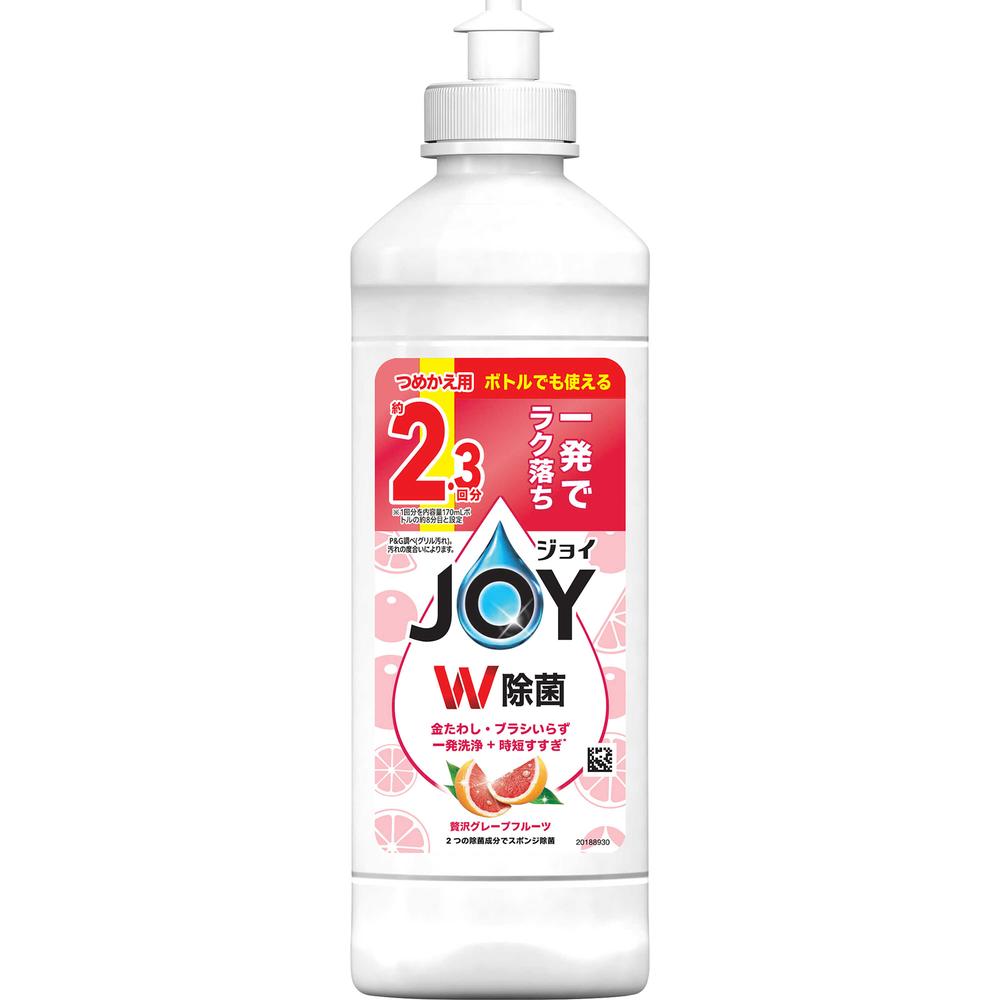 P&G ジョイ W除菌 食器用洗剤 贅沢グレープフルーツ キャップ付き 詰め替え 300mL【20個セット】