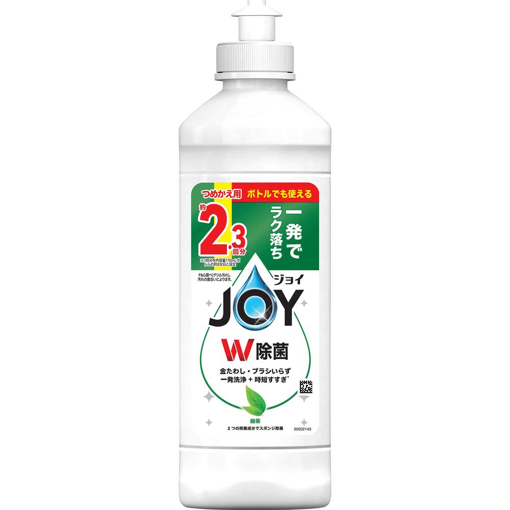 P&G ジョイ W除菌 食器用洗剤 緑茶 キャップ付き 詰め替え 300mL【20個セット】