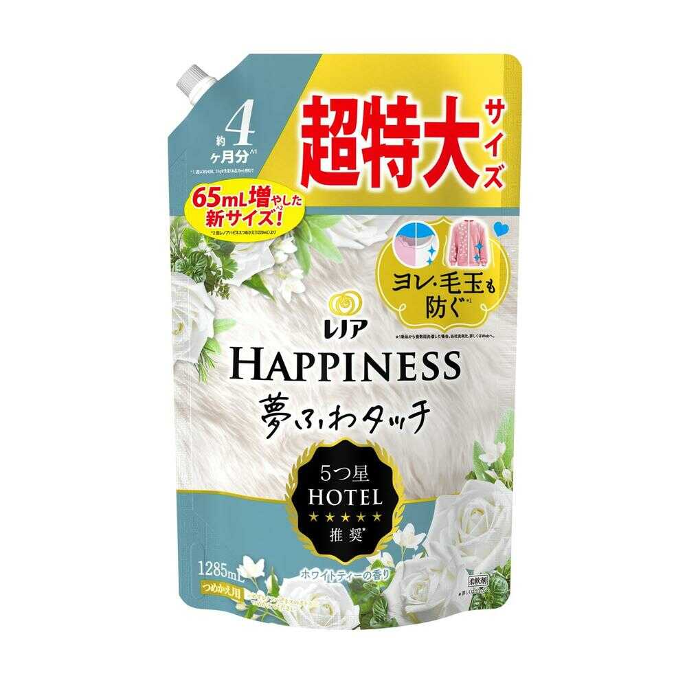 P&G レノア ハピネス 夢ふわタッチ 柔軟剤 ホワイトティー 詰め替え 超特大 1285mL 【6個セット】
