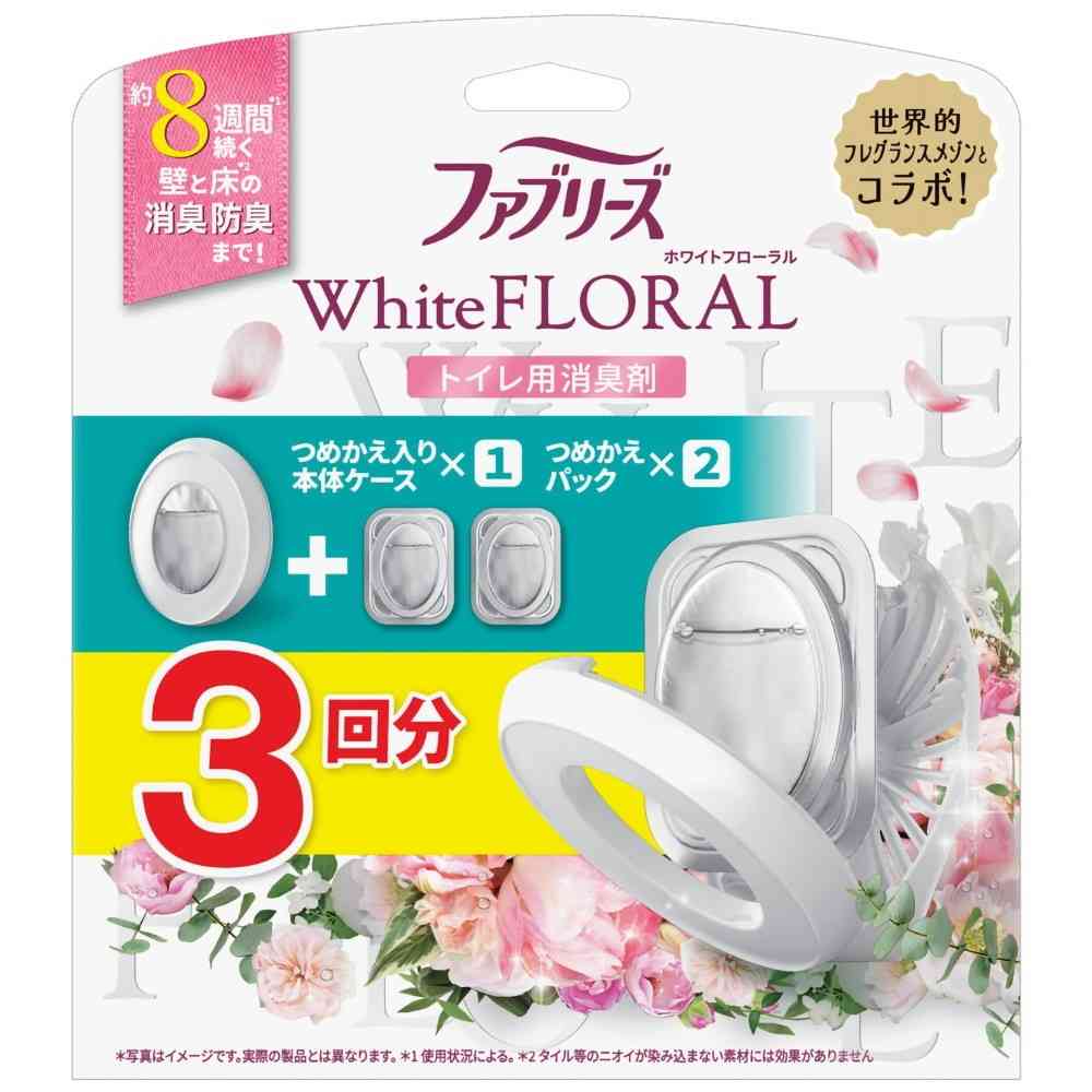 P＆G ファブリーズ W消臭 トイレ用消臭剤 ホワイトフローラル 本体＋つめかえパック 6.3mlx3回分