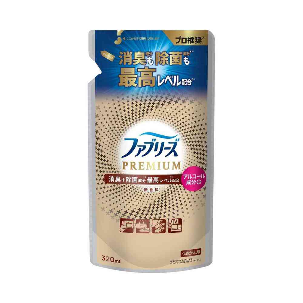 P＆G ファブリーズ W除菌＋消臭 プレミアム 無香料 つめかえ 320mL   【24個セット】